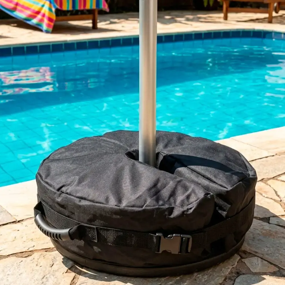 Base para ombrellone 35KG bolsa redonda para areia 46X46X15CM casa LYS — fotografia 4