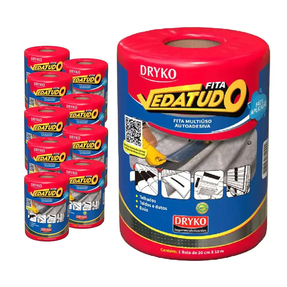 Fita Asfáltica Vedatudo 20 cm X 10 m 10 Unidades DRYKO