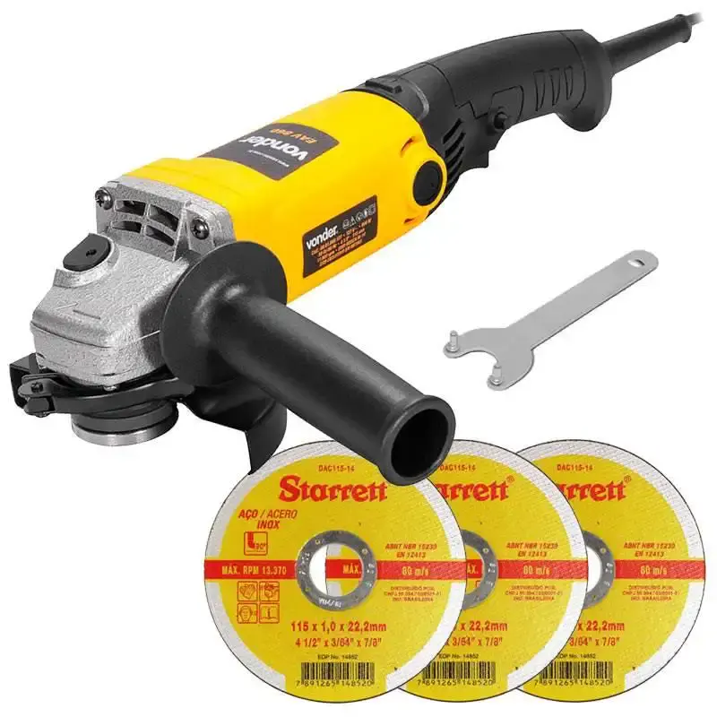 Esmerilhadeira angular 4.1/2 POL 860W EAV 860 Vonder + kit discos 110 V — fotografia de referência