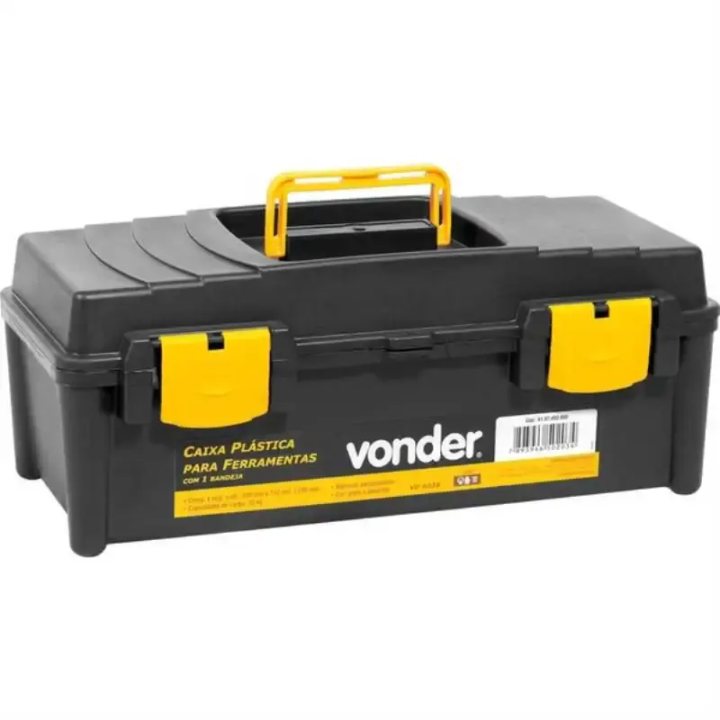 Caixa Plástica 16.5 POL para Ferramentas 1 Bandeja 42 x 17 x 20 CM VD 4038 VONDER — fotografia de referência
