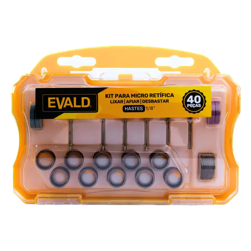 Kit para micro retífica lixas, afiar e desbastar com 40 peças Evald — fotografia 2