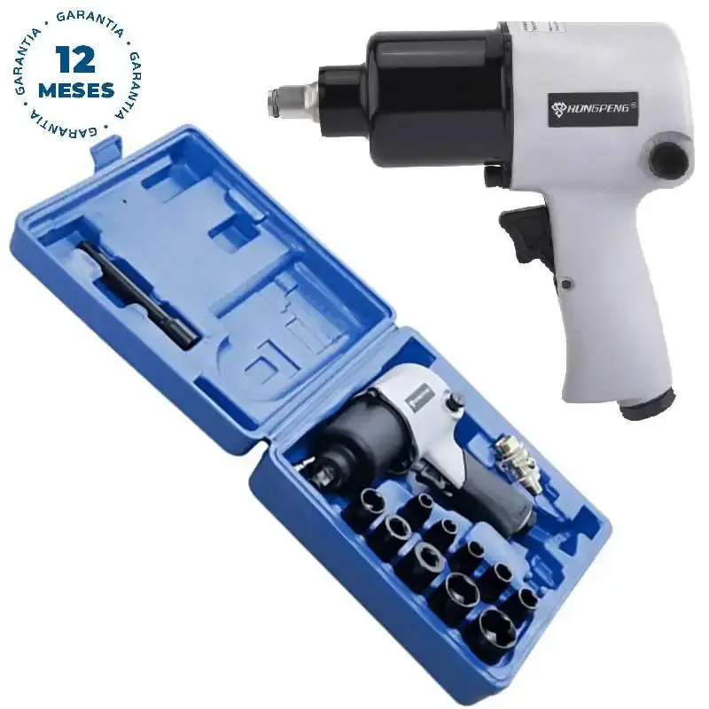 Chave de Impacto Pneumática 1/2 POL 58 KGFM 7500 RPM c/ Kit 17 Peças RP7807 RONGPENG — fotografia de referência