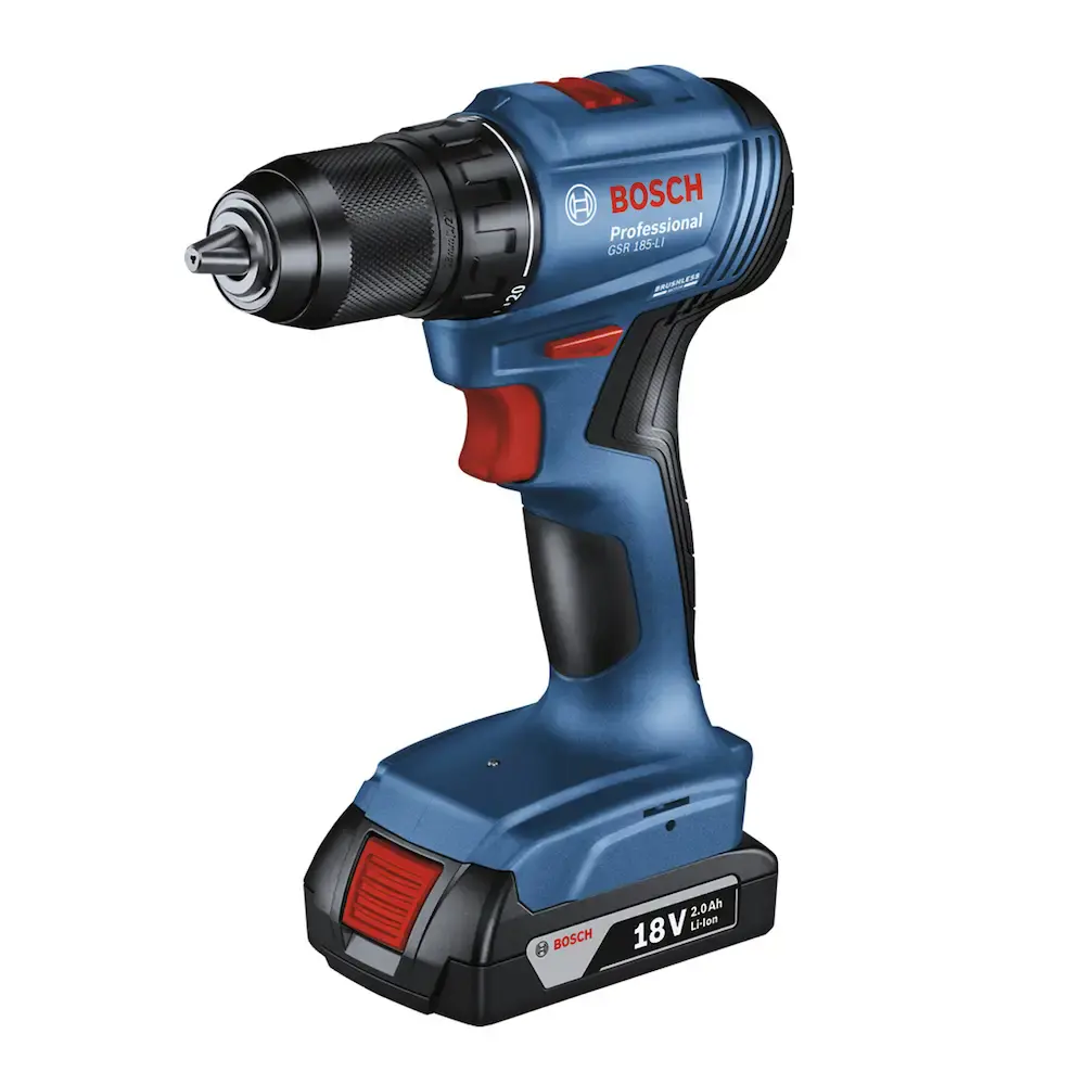 Parafusadeira furadeira 18V GSR 185-LI com 2 baterias 2,0 ah, carregador e maleta Bosch — fotografia 3