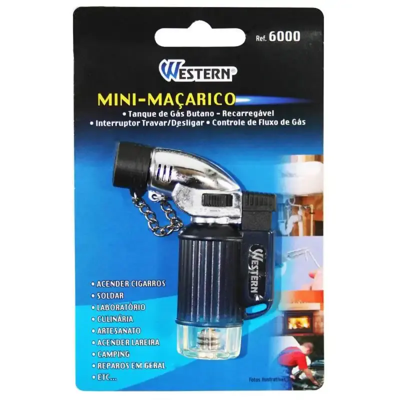 Mini maçarico recarregável com interruptor e controle de fluxo 6000 Western — fotografia 4