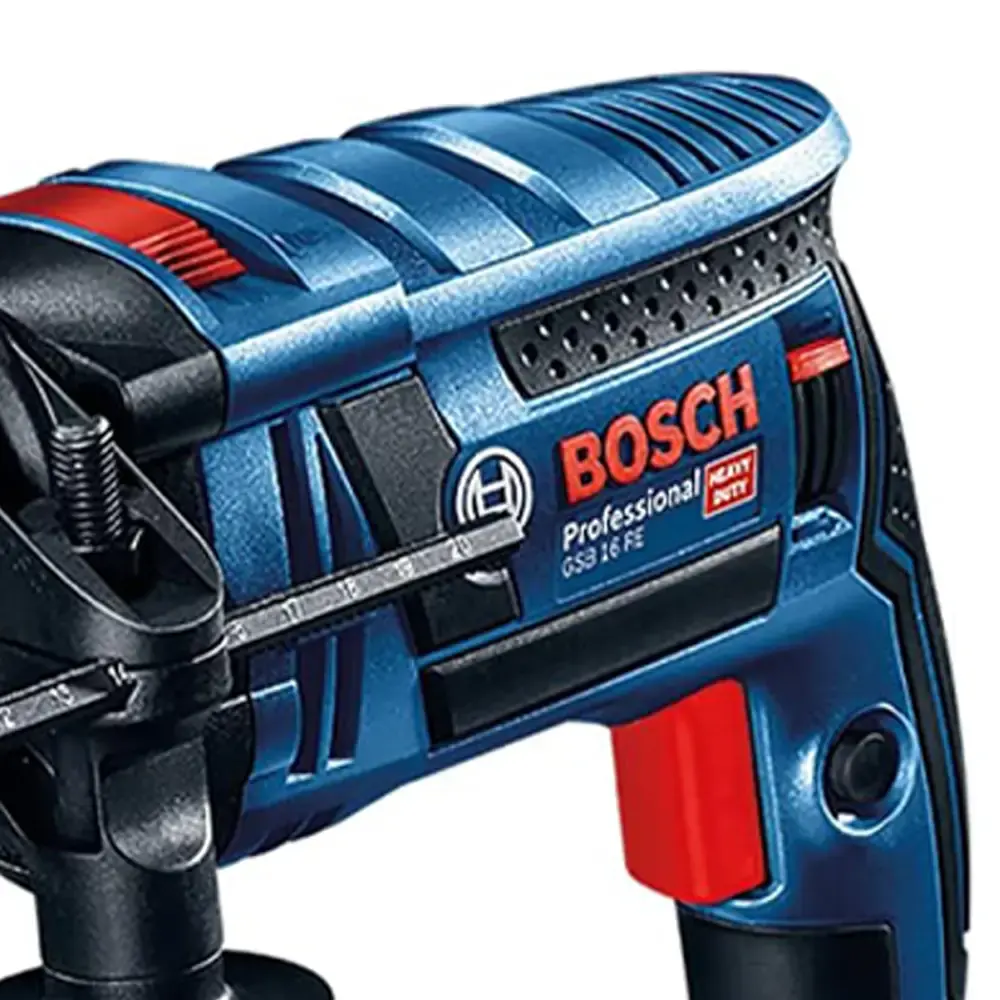 Furadeira de impacto bosch GSB 16 RE 850W com maleta e kit cor azul — fotografia 3