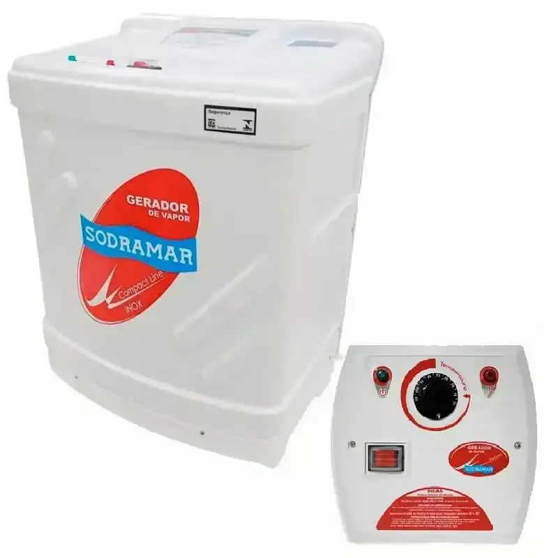 Gerador de Vapor Inox para Sauna 12.0Kw 220V Trifásico c/ Quadro Analógico SODRAMAR — fotografia de referência