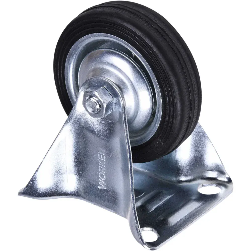 Rodízio de borracha 3 75MM fixo preto Worker — fotografia 5