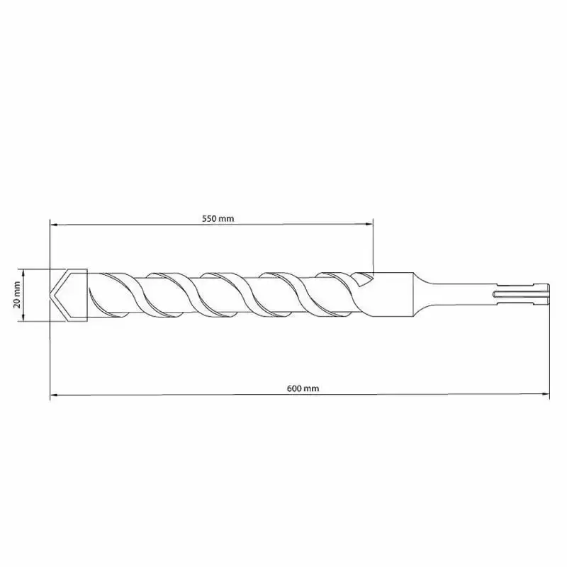 Broca SDS Plus 20 x 600 MM em Aço Especial 43148146 TRAMONTINA — fotografia 4