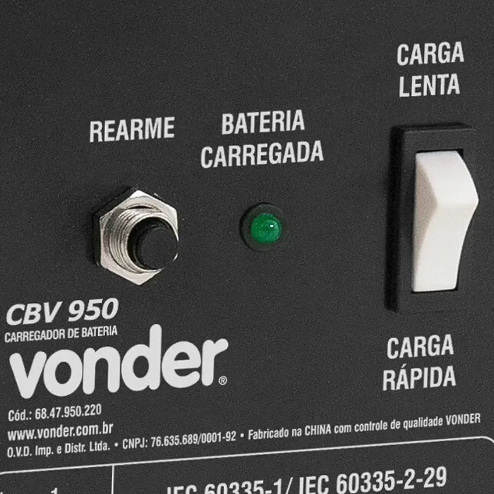 Carregador de baterias 90A CBV 950 Vonder — fotografia 3