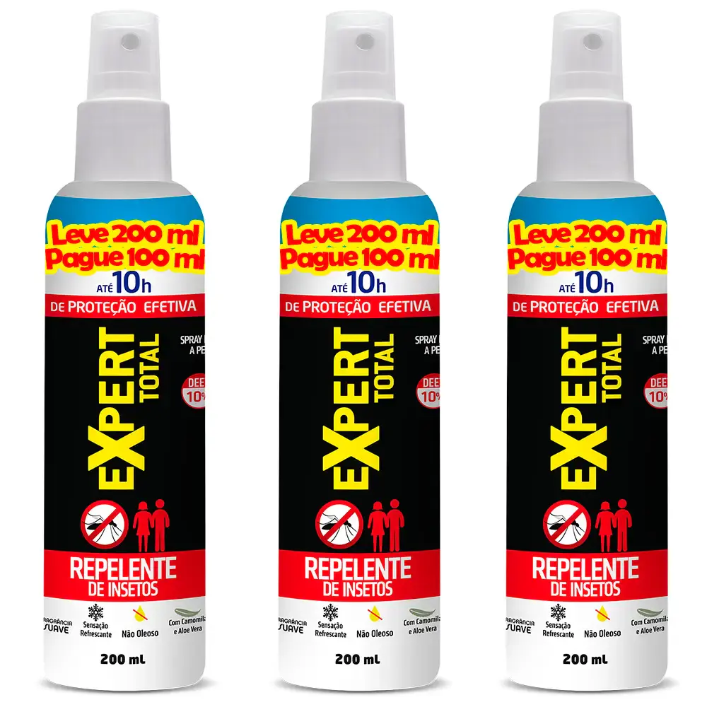 Repelente insetos spray expert 200ML com 3 unidades Nutriex — fotografia de referência