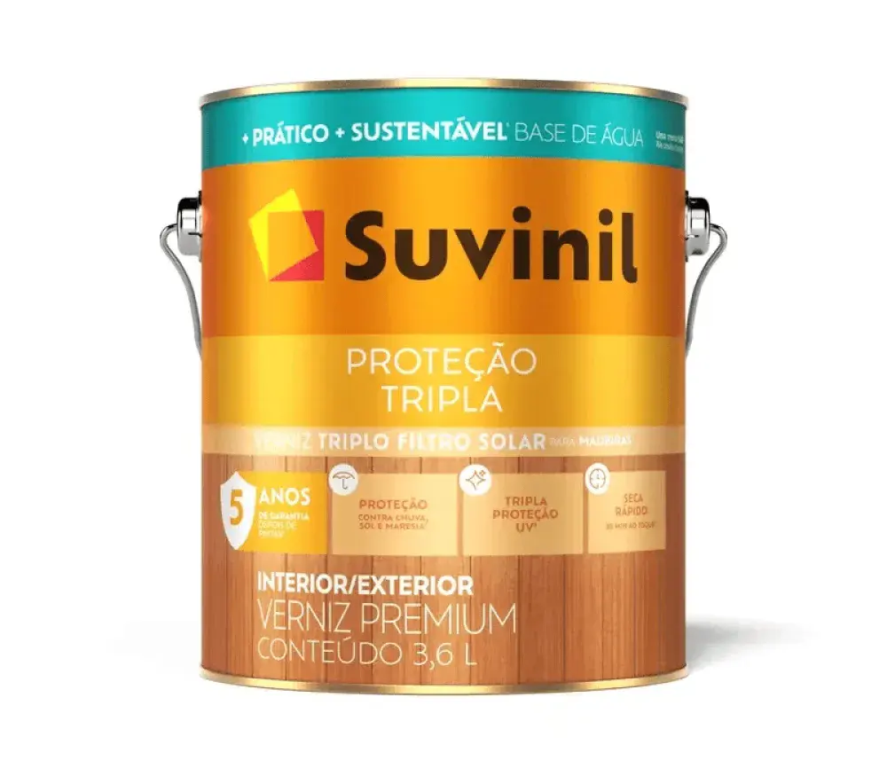 Verniz seca rápido brilho natural 3,6L Suvinil