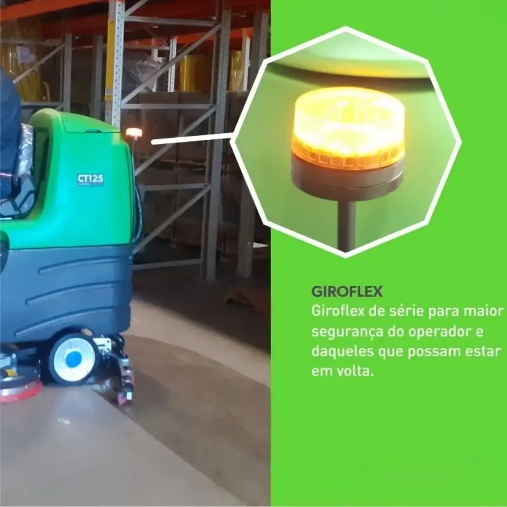 Lavadora de piso dirigível a bateria 24V 1500W 125 litros CT125 IPC — fotografia 5