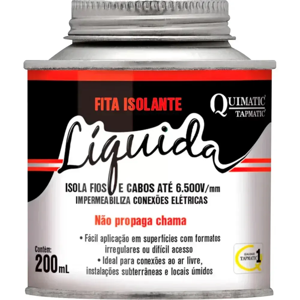 Fita isolante líquida preta lata 200ML quimatic Quimatic Tapmatic — fotografia 2