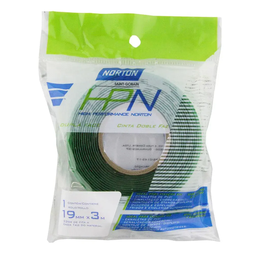 Fita dupla face multiuso hpn transparente 19MMX3M Norton — fotografia 4