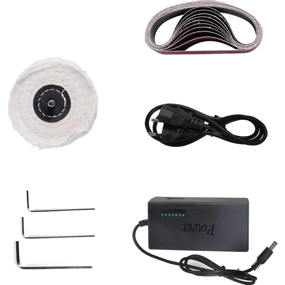 Mini lixadeira de cinta com 10 lixas 330X30MM 9000RPM biv Bumafer — fotografia 5