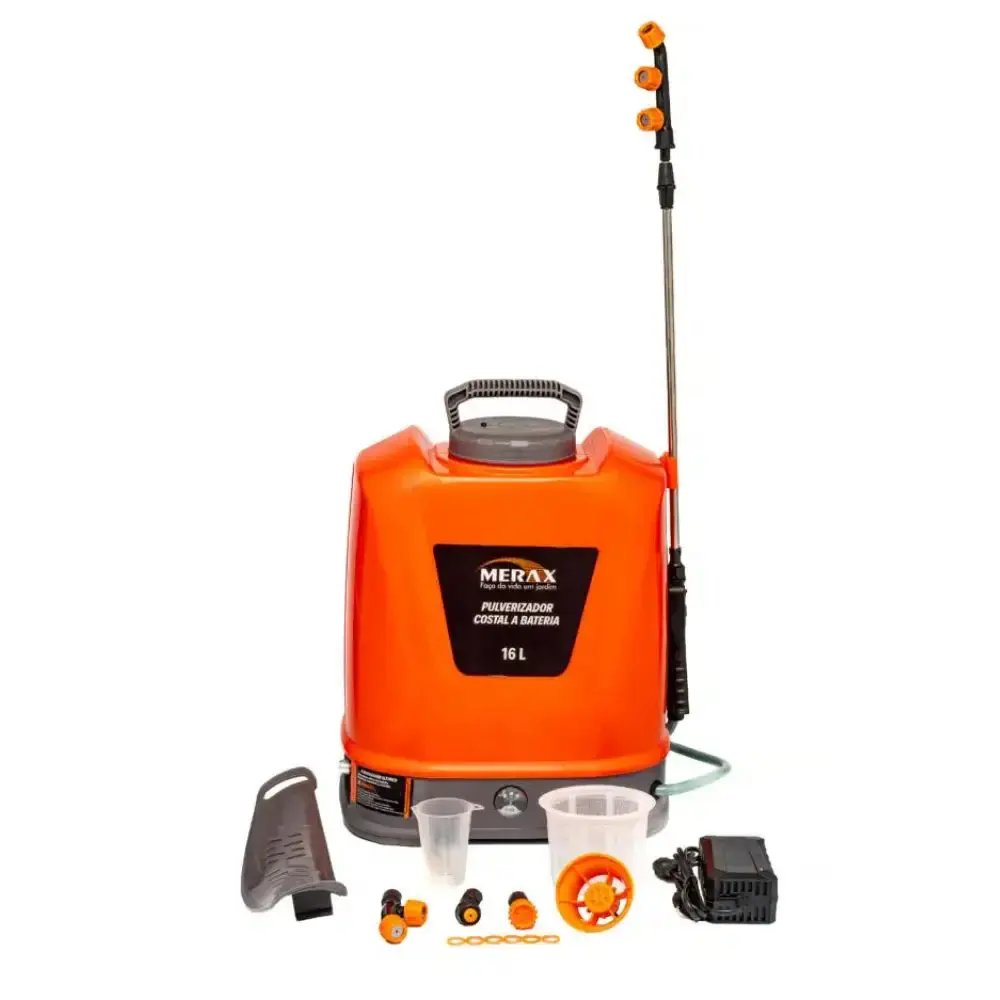 Pulverizador costal a bateria 16 litros 12V 8AH PUL016 Merax — fotografia de referência