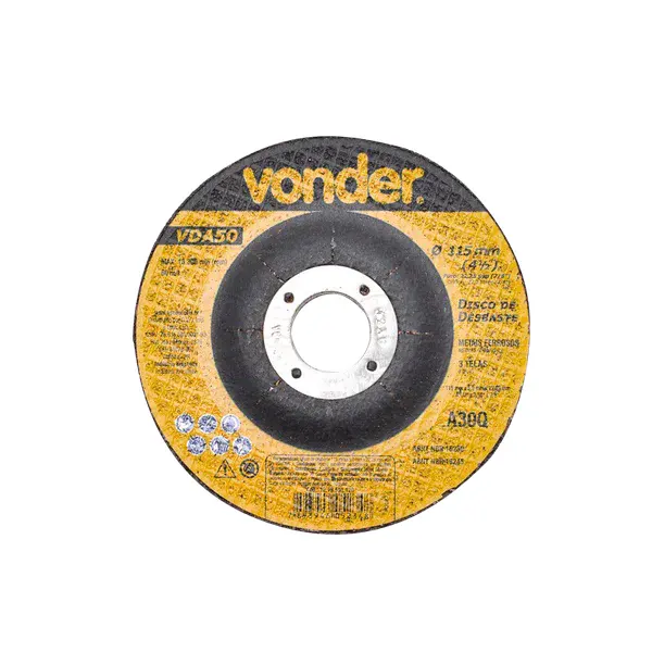 Disco Desbaste 115MM x 5,0MM x 22,23MM VDA50 - Vonder — fotografia de referência