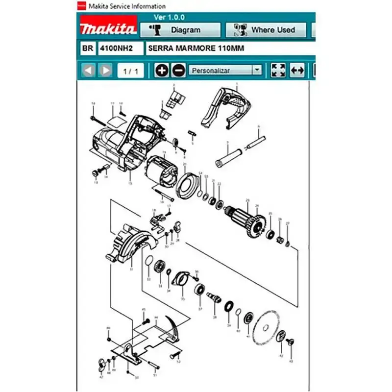 Induzido para serra mármore 4100NH2 / CC2014 em 110V 518192-6 Makita 110 V — fotografia 4