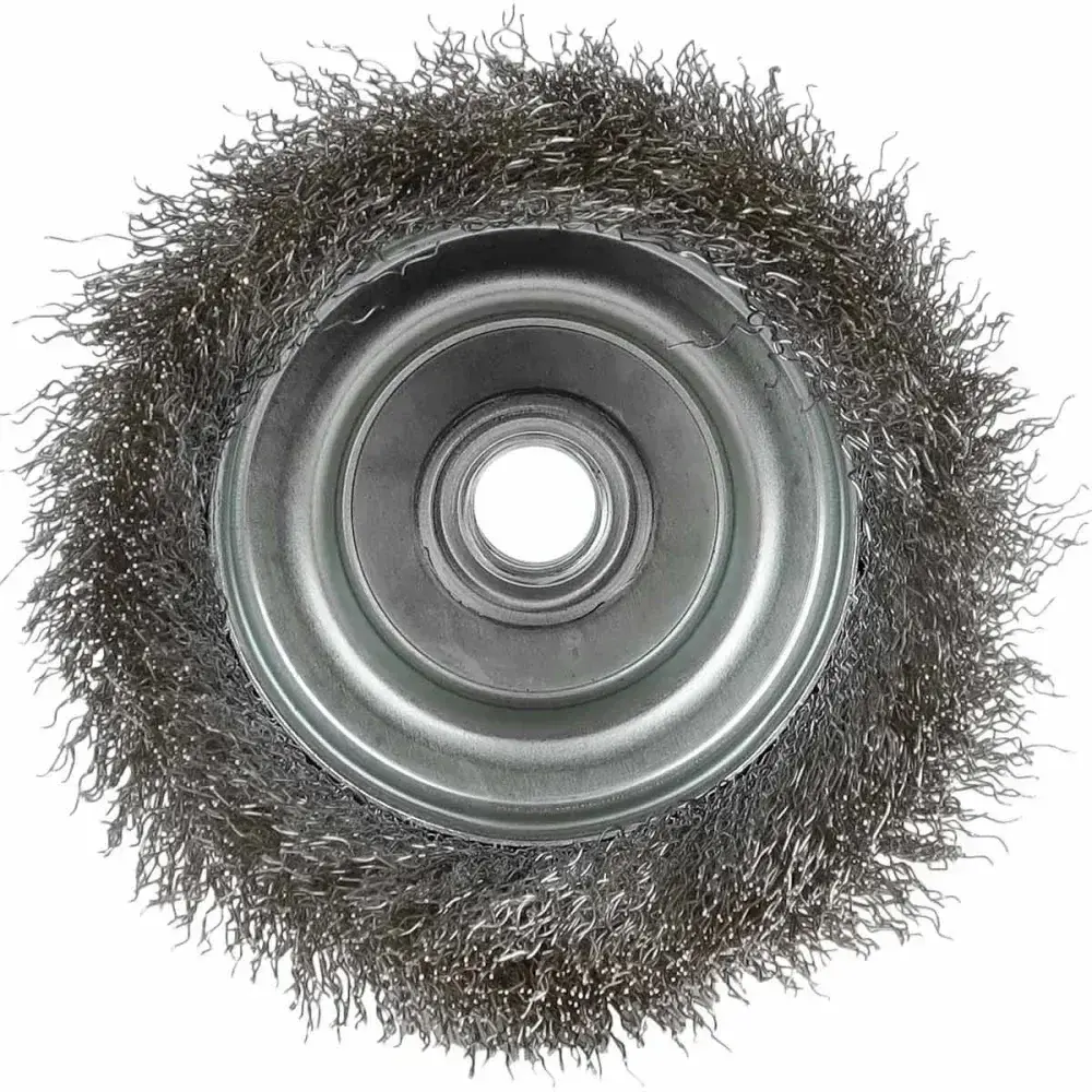 Escova copo em aço carbono rosca M14 4 101,60MM Worker — fotografia 9