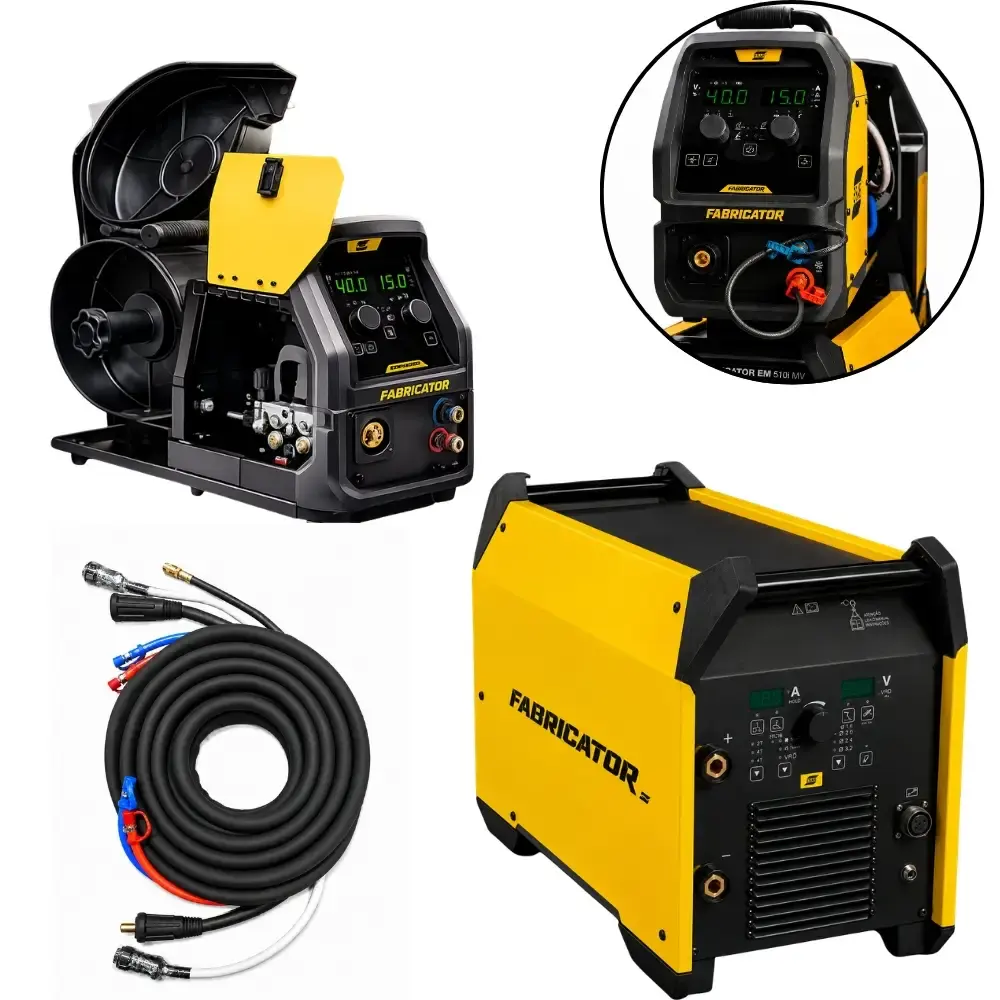 Solda inversora multiprocesso fabricator 510I 380/440 completa com cabo 5M Esab — fotografia de referência