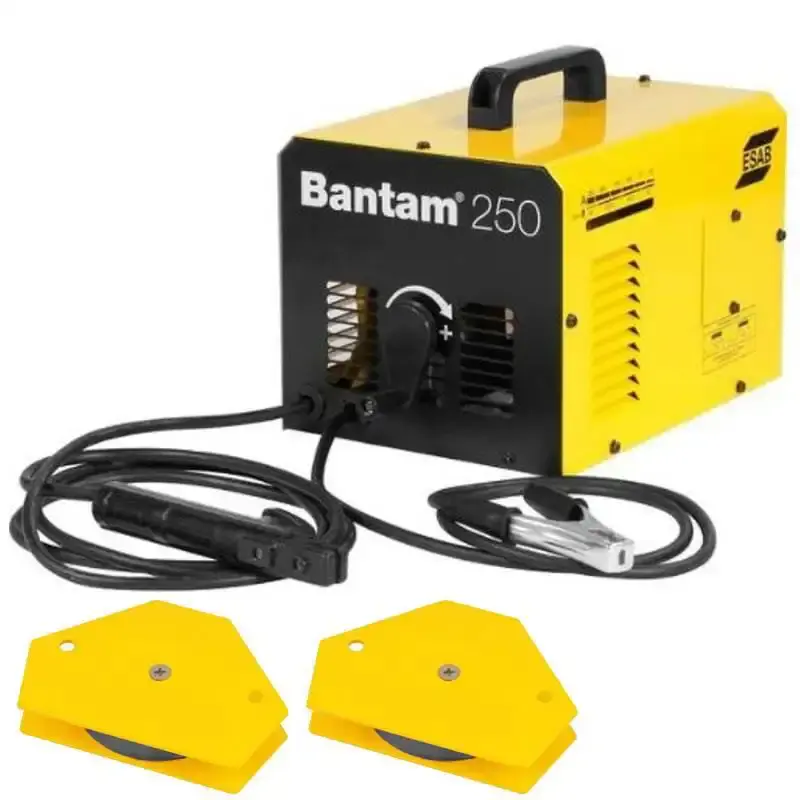Solda transformador bantam 250 110 / 220 v Esab + brinde 2 esquadros magnéticos 10 KG — fotografia de referência