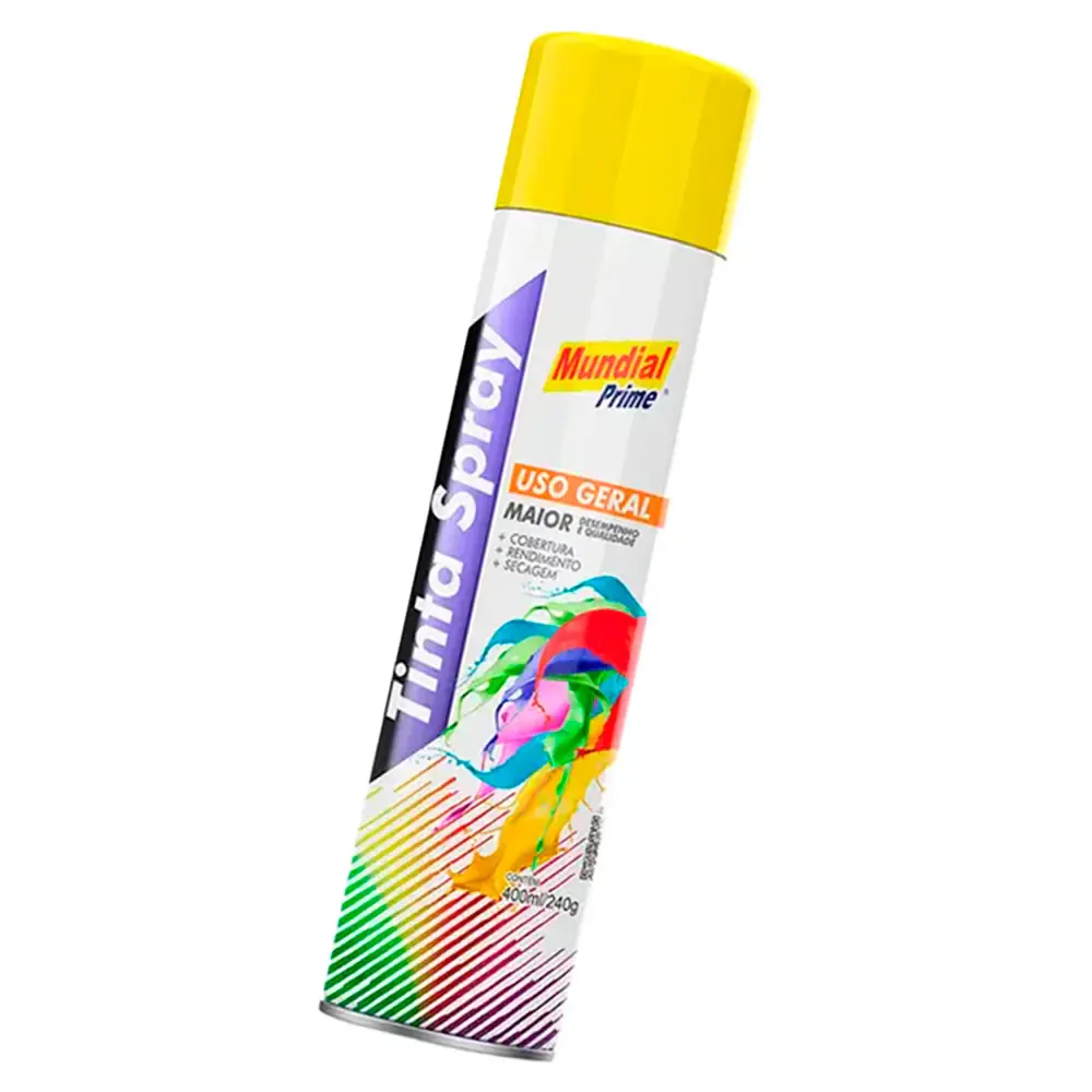 Tinta spray 400ML amarelo bandeira 03 uni mundial prime — fotografia 5