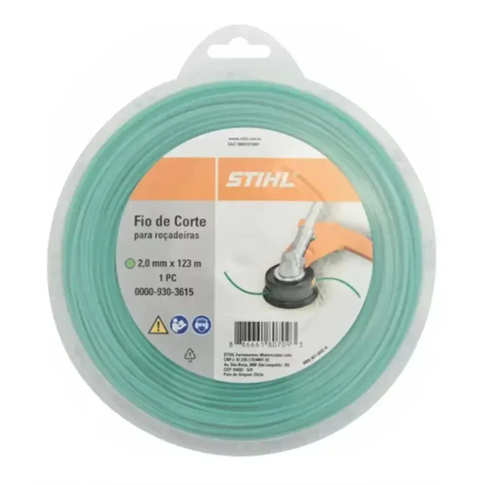 Fio de corte redondo para roçadeira verde 2MM 123M Stihl — fotografia 2