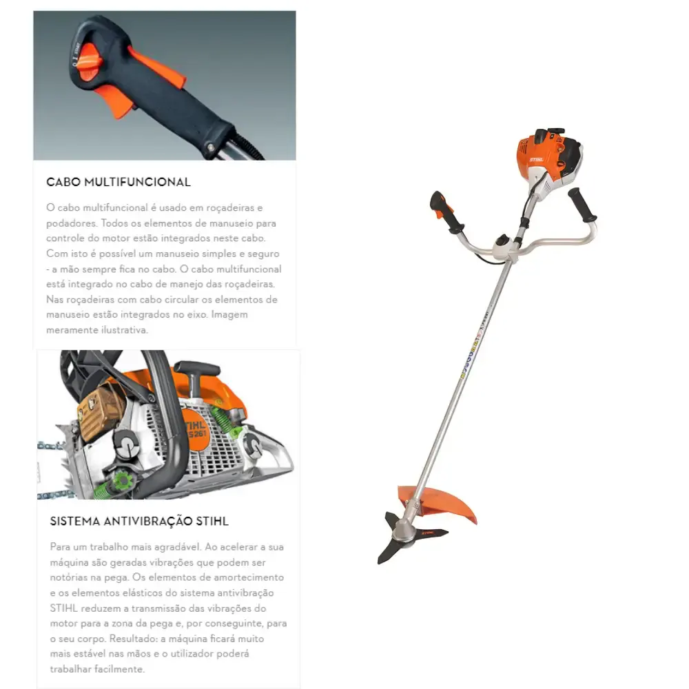 Roçadeira combustão a gasolina 2,7 CV 41 CC lâmina 3 facas FS 291-L Stihl — fotografia 5
