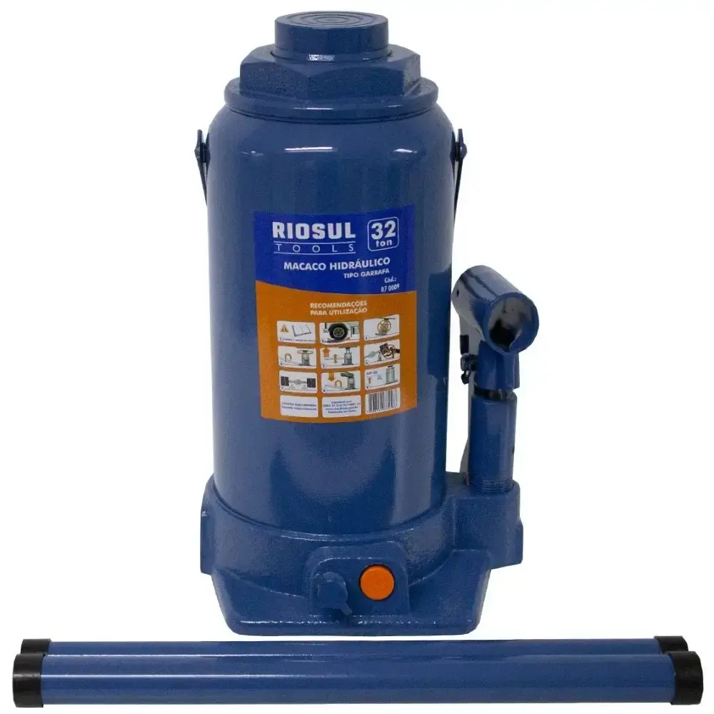 Macaco hidráulico 32TON tipo garrafa R070009 riosul tools