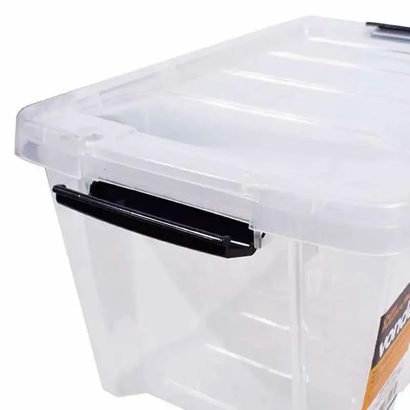 Caixa Plástica Transparente Tipo Baú 43.5 x 28.5 x 25 CM CBV 015 VONDER — fotografia 3