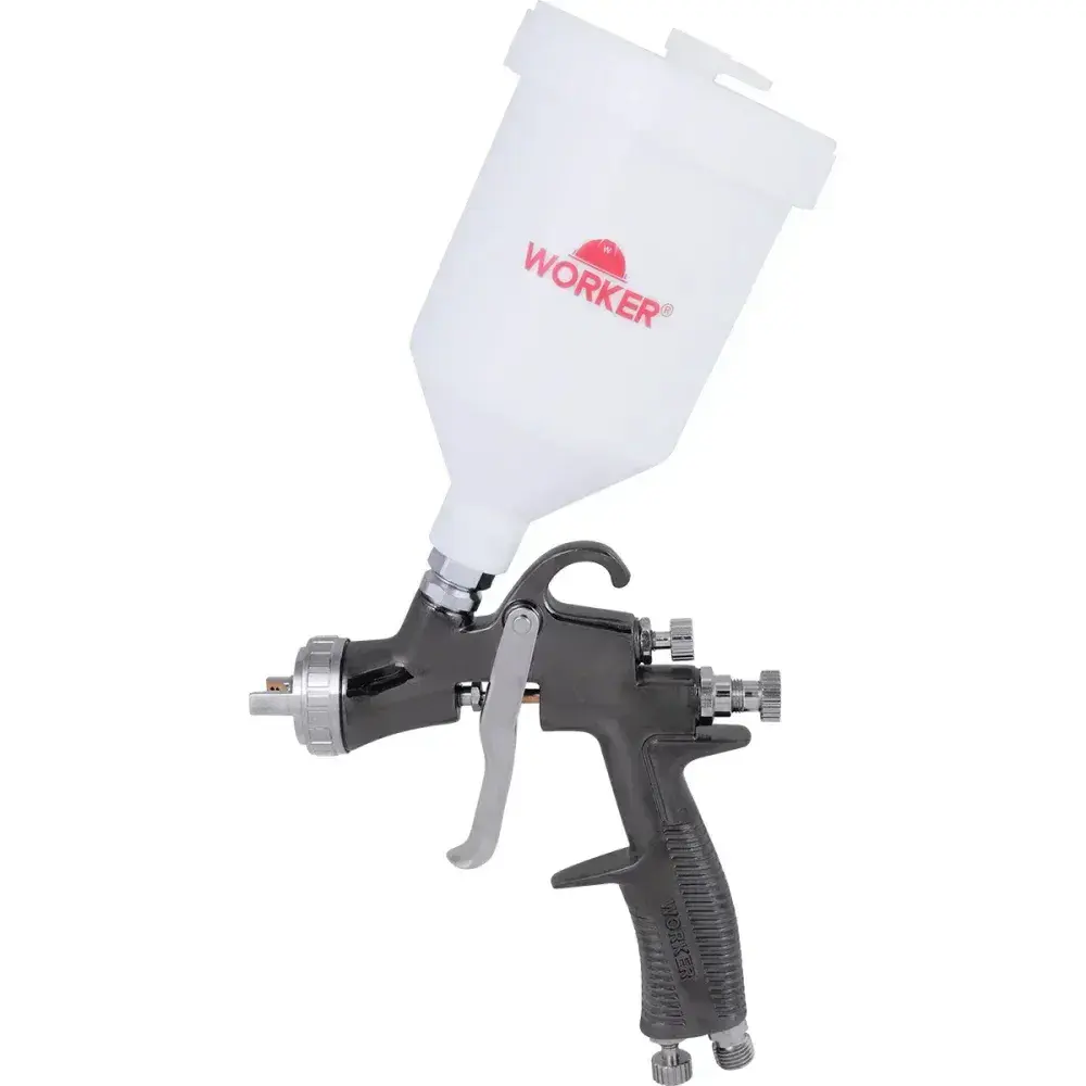 Pistola de pintura profissional gravidade lvlp 600ML Worker — fotografia 9