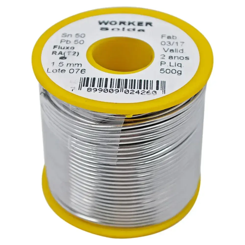 Fio de estanho para solda 1,5MM 50X50 582 Worker - 500GR carretel — fotografia 6