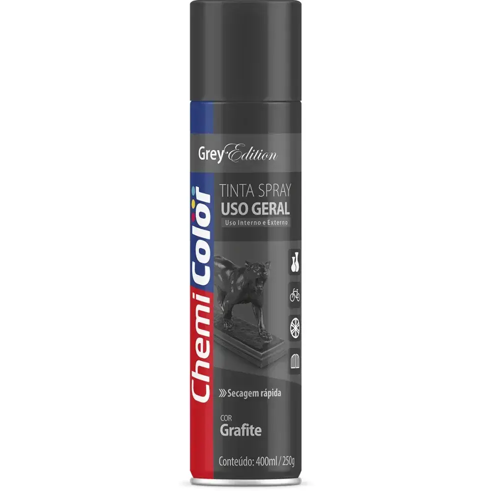 Tinta spray uso geral grafite 400ML/250G da Chemicolor — fotografia 2