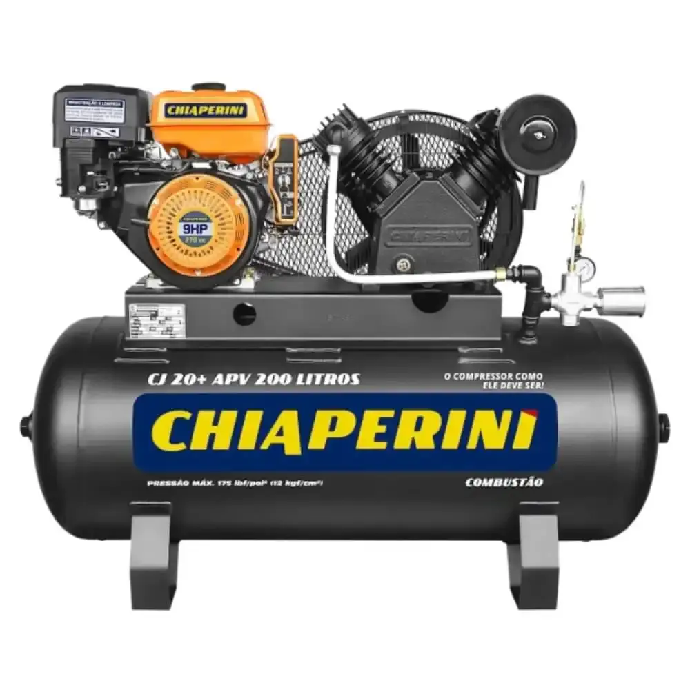 Compressor RCH à gasolina 20 pés 9HP 200L 26212 Chiaperini — fotografia de referência