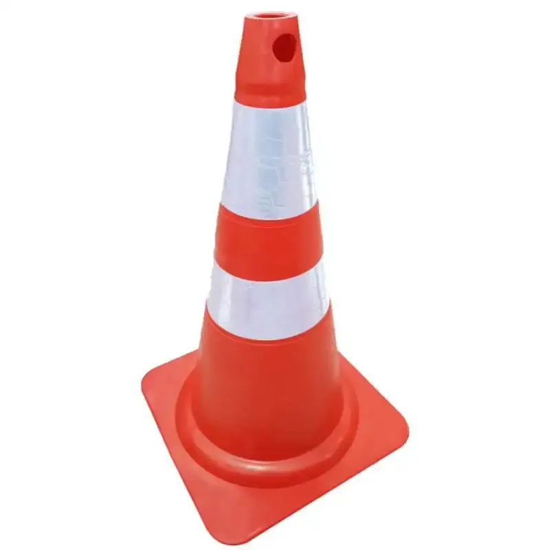 Cone sinalizador flexível laranja e branco refletivo 75 CM Plastcor — fotografia de referência