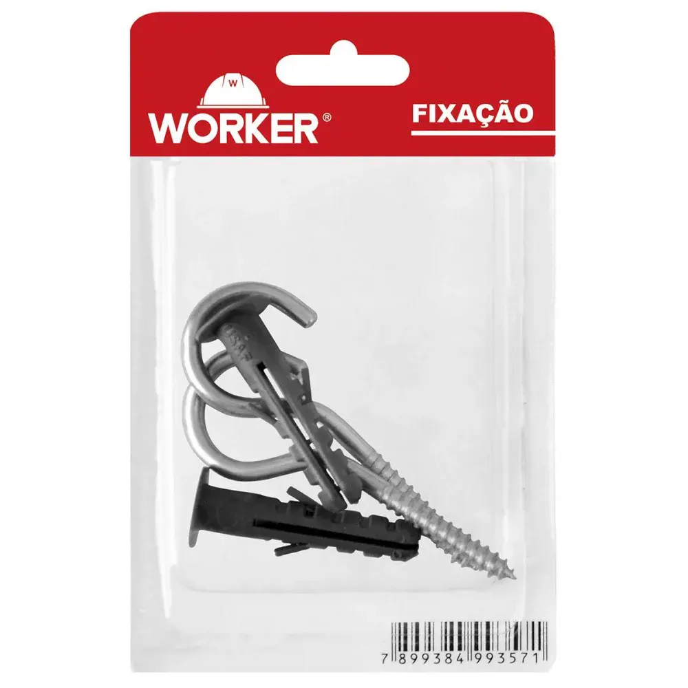Gancho bucha com aba zincada conjunto com 5 Worker — fotografia de referência
