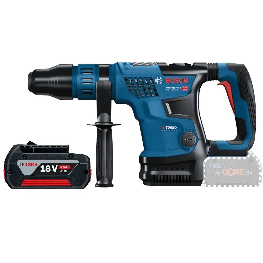 Martelete perfurador max 18V 7J 5KG brushless com bateria 4AH Bosch — fotografia 3