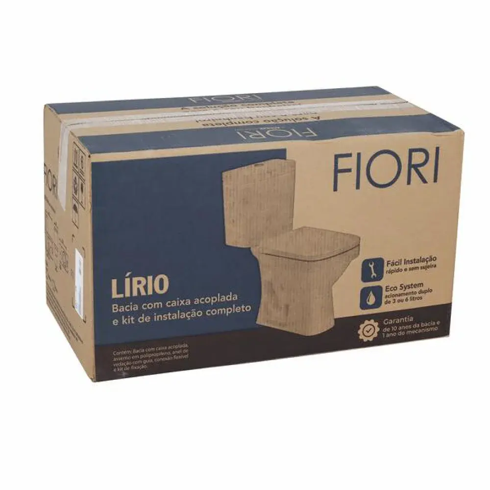 Kit vaso sanitário caixa e assento c/ duplo acionamento 3/6L lírio Fiori — fotografia 10