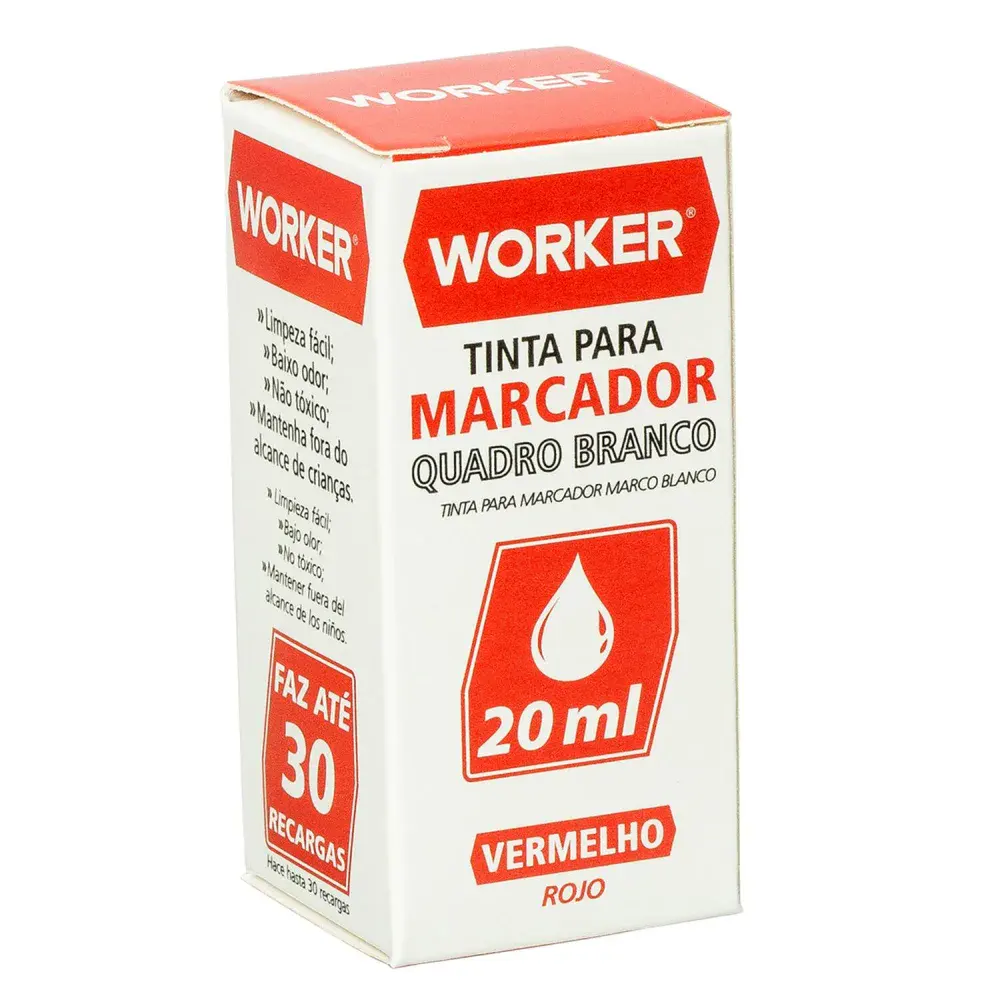 Tinta marcador de quadro branco 20ML vermelho Worker — fotografia 2