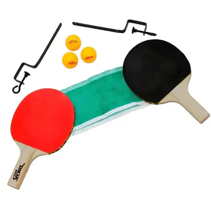 Kit tênis de mesa com 2 raquetes. suporte. rede e 3 bolinhas BEL — fotografia de referência