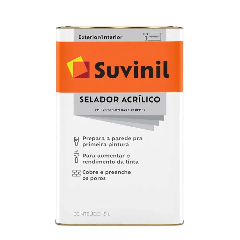Selador acrílico para alvenaria branco 18L Suvinil — fotografia 3