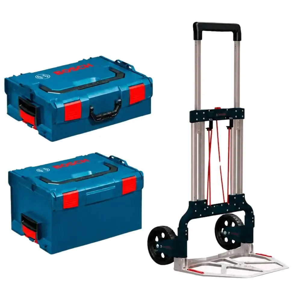 Maletas l-boxx 238 e l-boxx 136 com carrinho de transporte Bosch — fotografia de referência