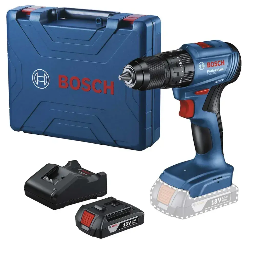 Furadeira parafusadeira de impacto 18V gsb 185-LI brushless sem fio Bosch — fotografia 9