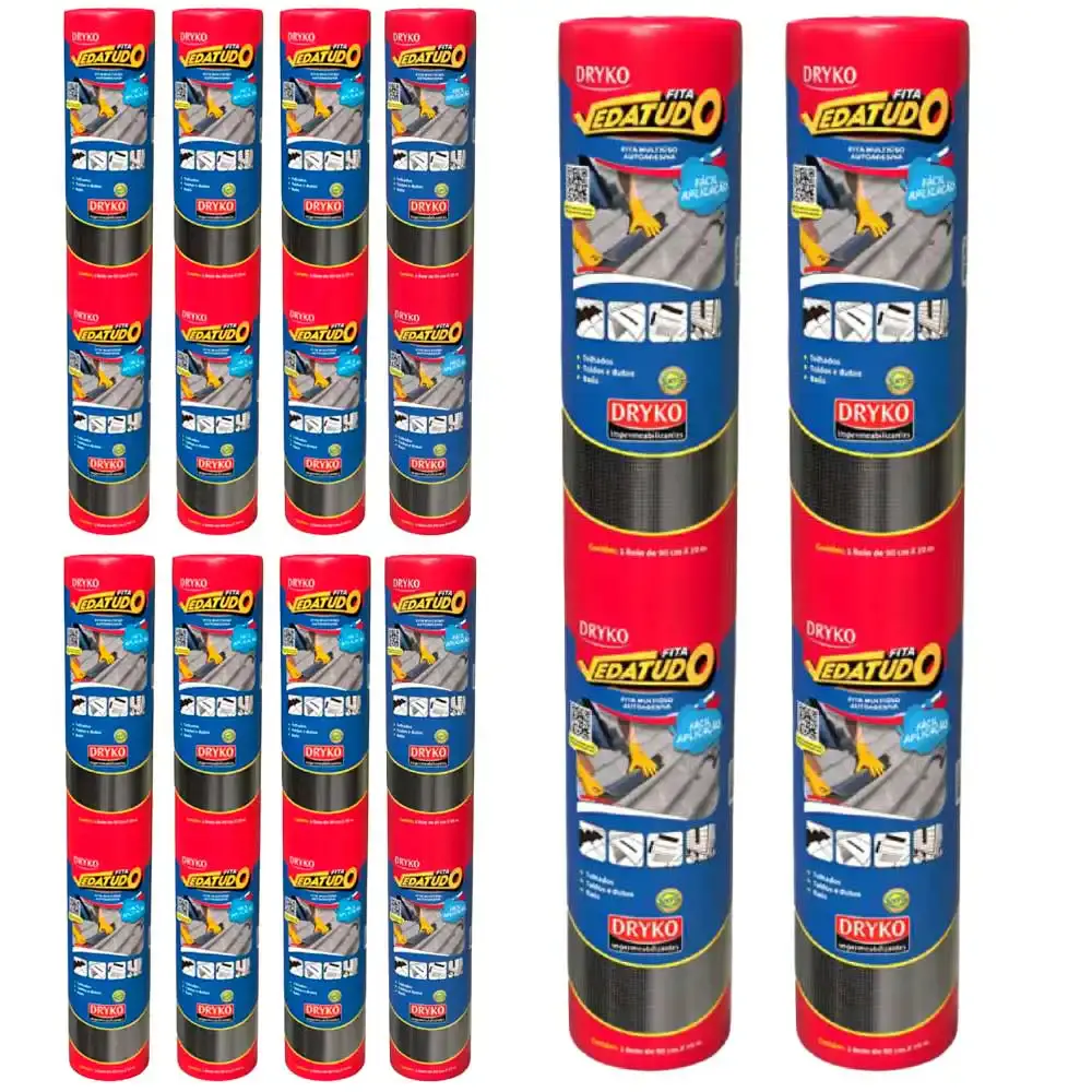 Fita autoadesiva asfáltica 90CM x 10M 10 unidades Dryko — fotografia de referência