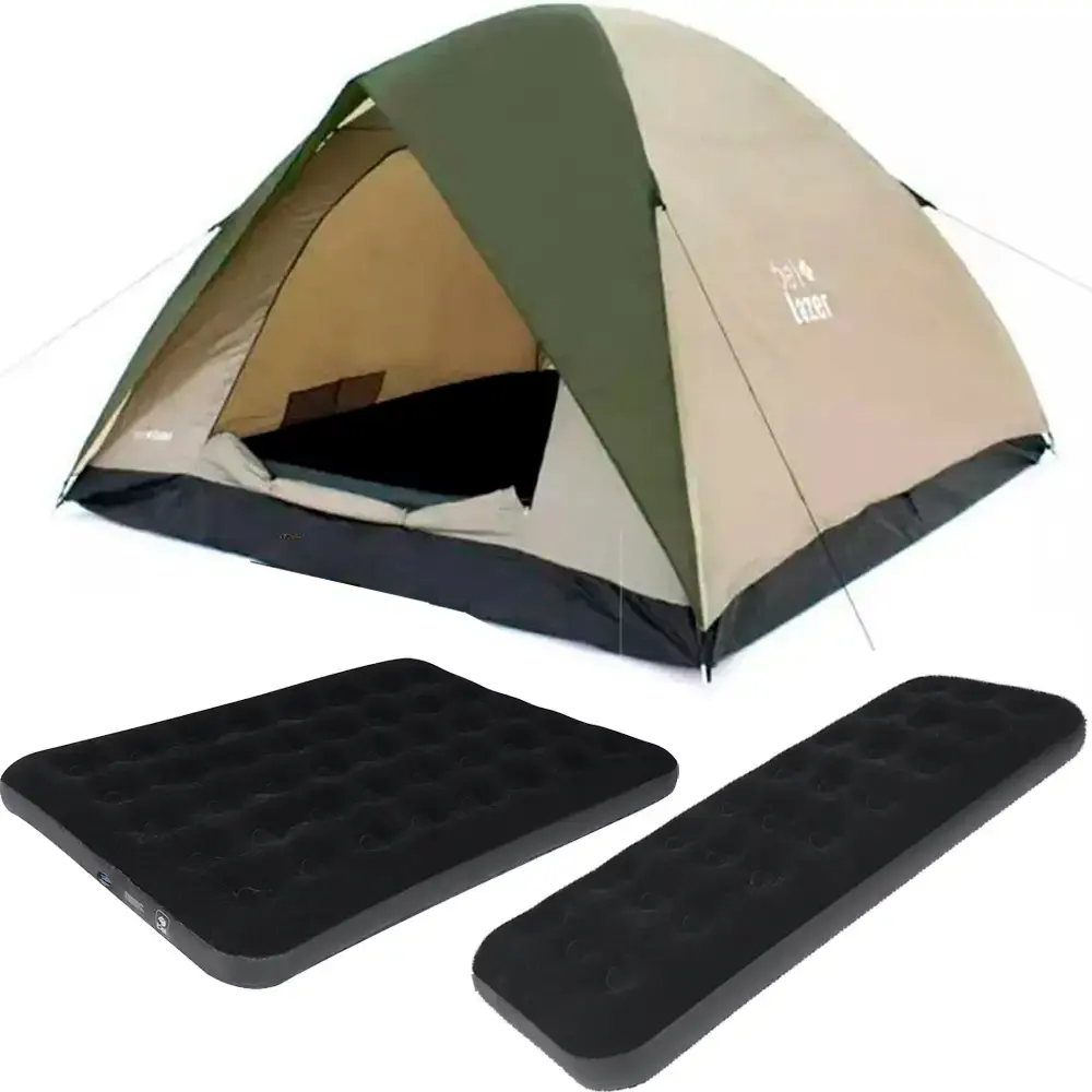 Kit Barraca Camping Araguaia para 6 Pessoas + 1 Colchão Inflável de Casal + 1 Colchão Inflável de Solteiro 185 X 76 cm — fotografia 2