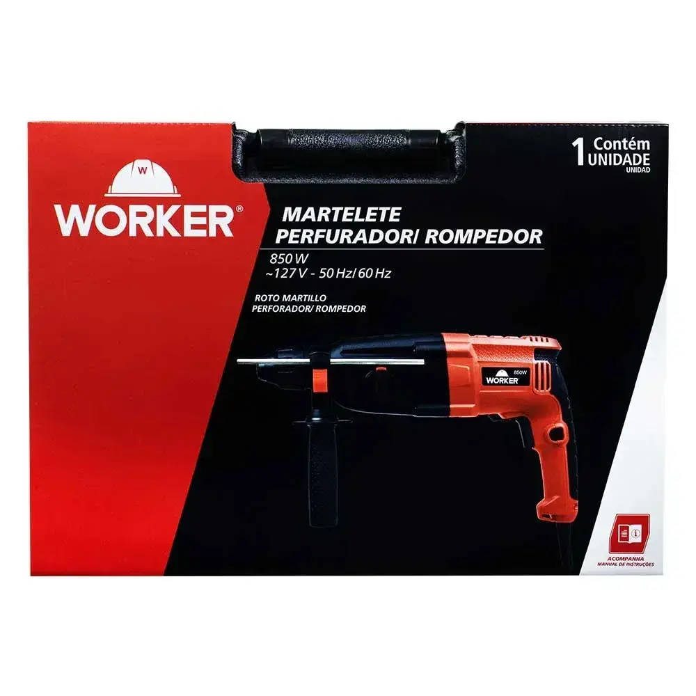 Martelete perfurador rompedor sds plus 850W 127V Worker — fotografia 2