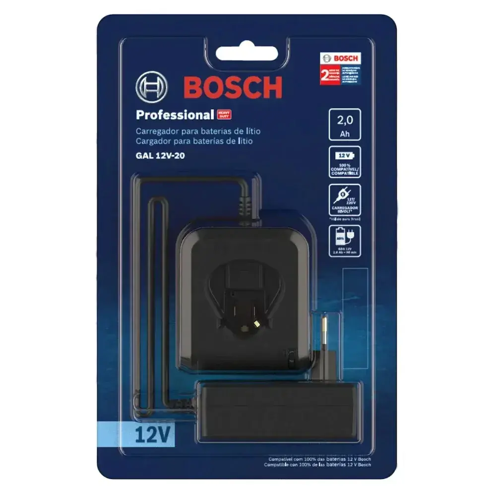 Carregador bateria biv gal 12V-20 Bosch — fotografia 8