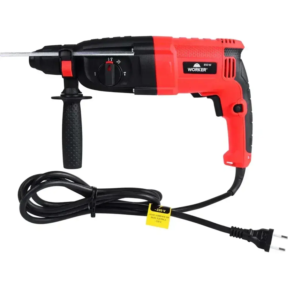 Martelete perfurador rompedor sds plus 850W 3,3J Worker — fotografia 8