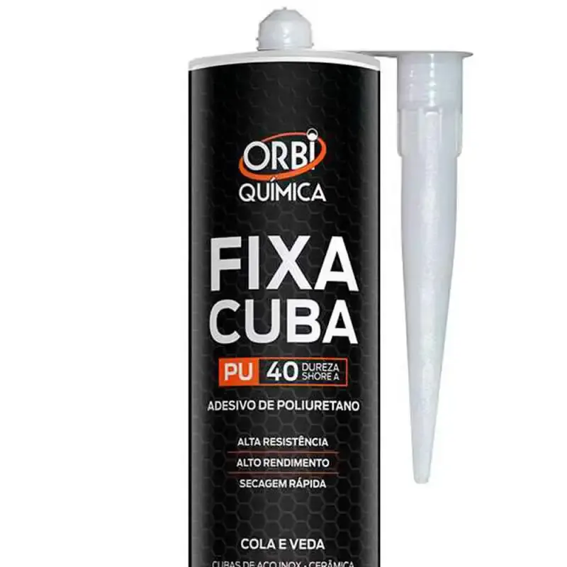 Cola adesiva fixa cuba para granito. mármore. pedra. cerâmica e vidro 230 ML 380 GR Orbi química — fotografia 2