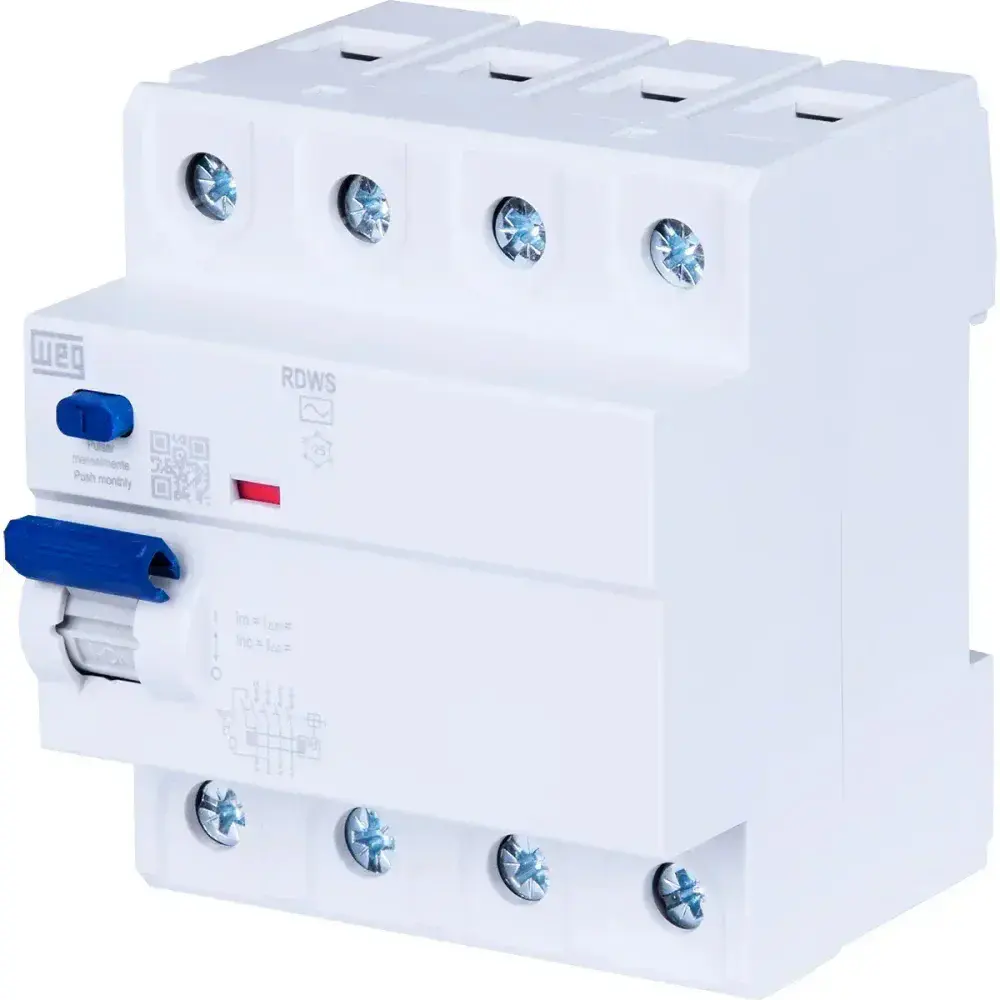 Interruptor diferencial residual 100A 4 polos 30MA rdw WEG — fotografia 5